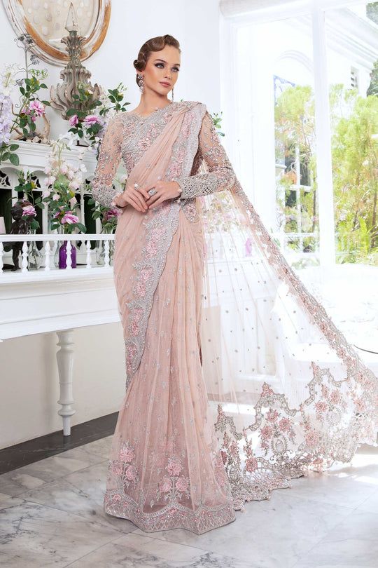 Maria B Couture saree pale Pink MC-809