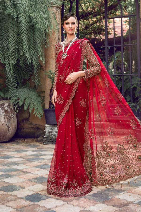 Maria B Couture saree Red MC-803