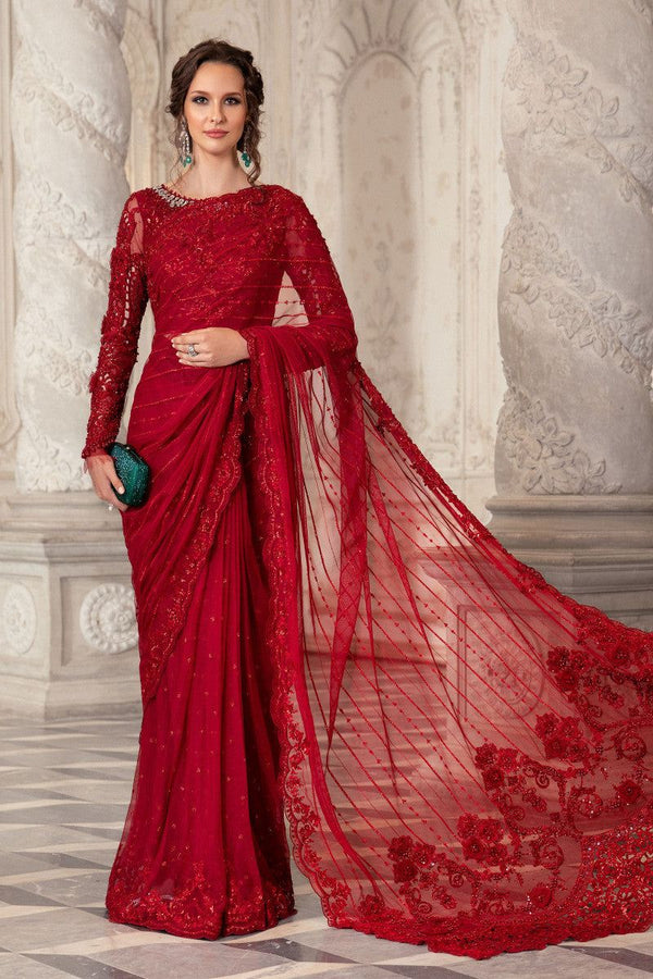 Maria B Couture saree Red MC-051