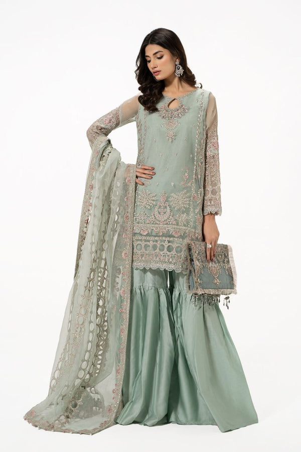 Luxury gharara mint green